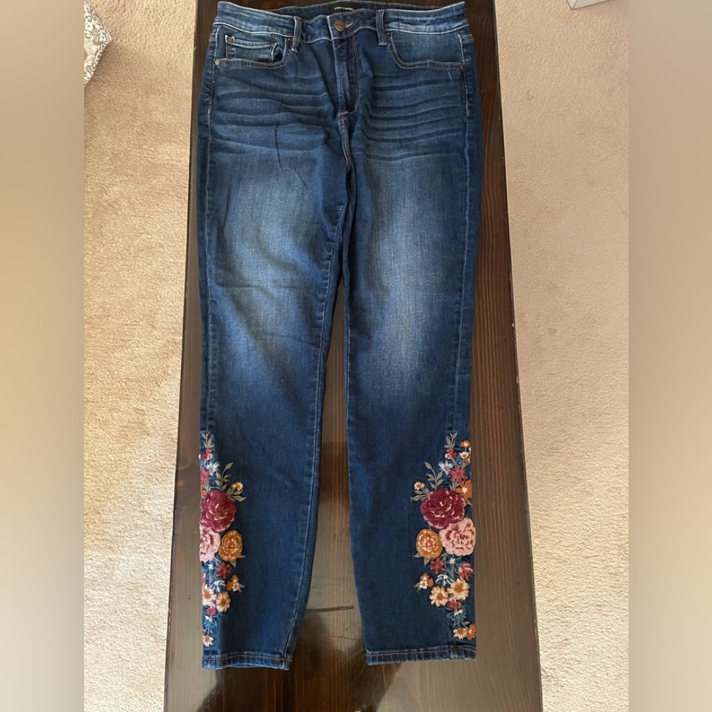 Driftwood Jackie NWOT Embroidered High Rise Floral  Jeans 30/28